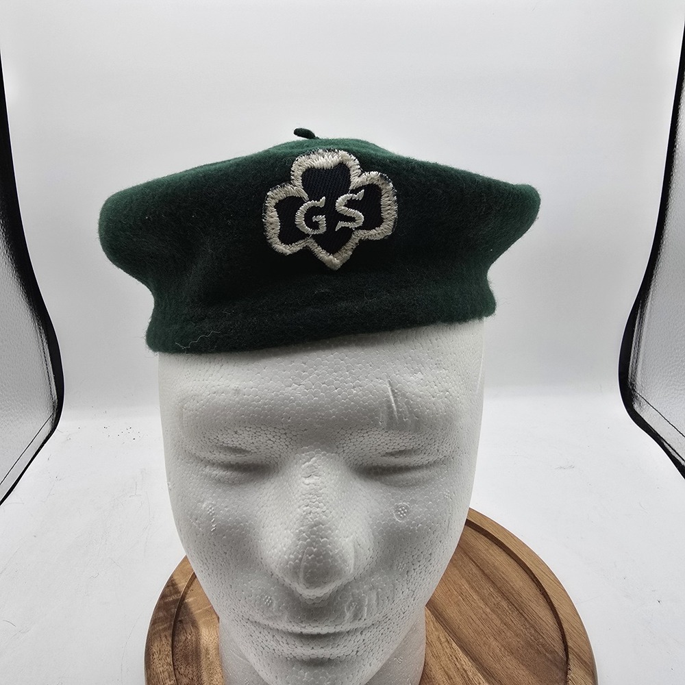 X3 Vintage Girl Scouts of America Green Berets Wool 1970's - Picture 4 of 9